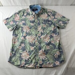 Chubbies Shirt Mens Sz Medium Multicolor Floral Hawaiian Inside Out Button Up